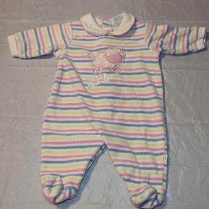 Little Me Pastel Striped Sheep Footie